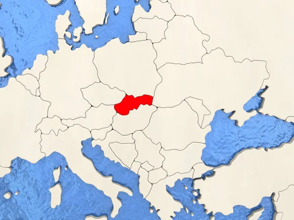 Slowakije op kaart — Stockfoto