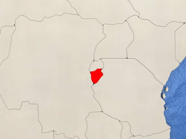 Burundi Haritası üzerindeki — Stok fotoğraf