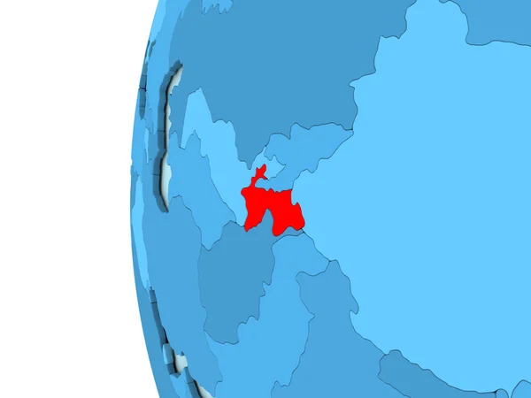 Mavi dünya üzerinde Tacikistan — Stok fotoğraf