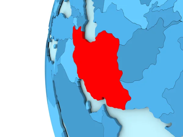 Iran sul globo blu — Foto Stock
