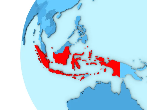 Индонезия на голубом шаре — стоковое фото