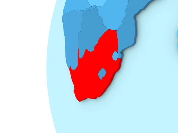 South Africa on blue globe — Stock Photo, Image