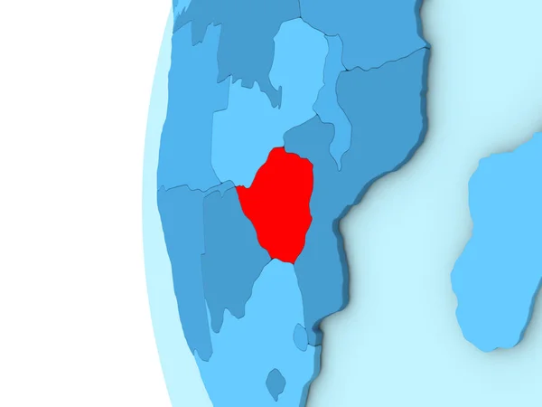 Zimbabwe na świecie niebieski — Zdjęcie stockowe
