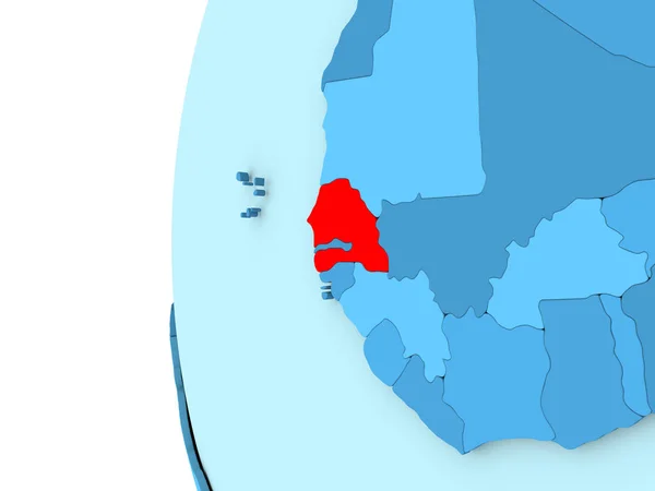Senegal no globo azul — Fotografia de Stock