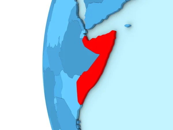 Somalien auf blauem Globus — Stockfoto