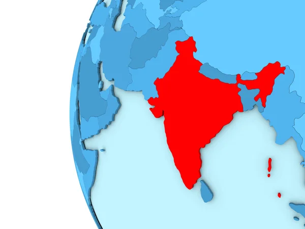 Índia no globo azul — Fotografia de Stock