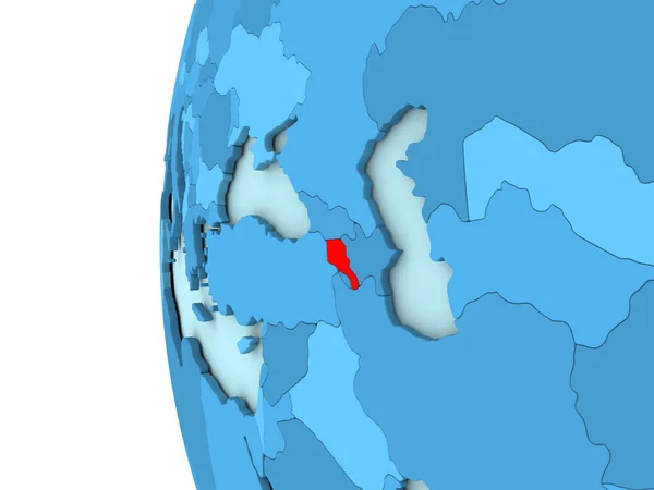 Armenien auf blauem Globus — Stockfoto