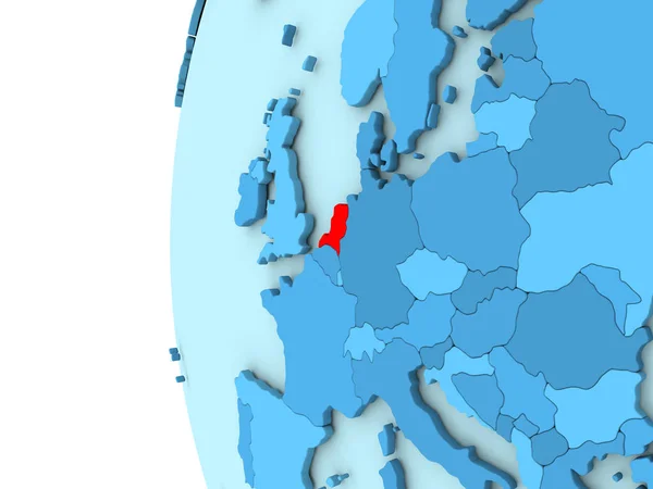 Нидерланды на голубом шаре — стоковое фото