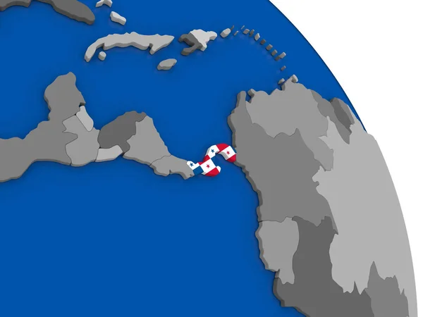 Panama ve dünya üzerinde kendi bayrağı — Stok fotoğraf