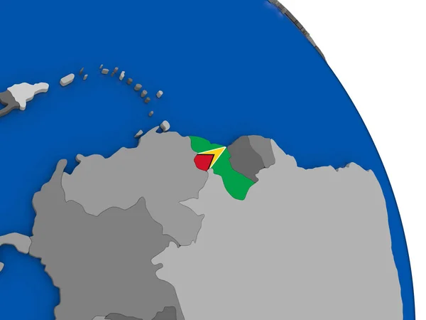 Guyana ve dünya üzerinde kendi bayrağı — Stok fotoğraf