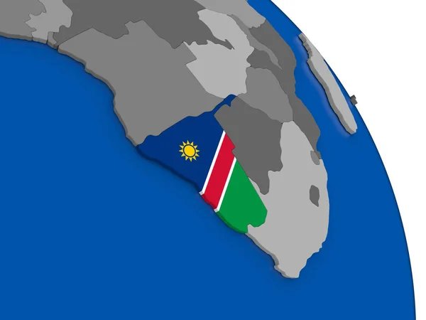 Namibia och sin flagga på Globen — Stockfoto