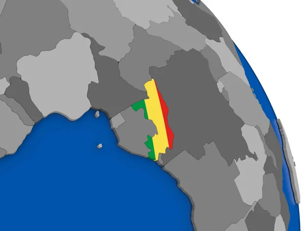 Congo en zijn vlag op de wereldbol — Stockfoto