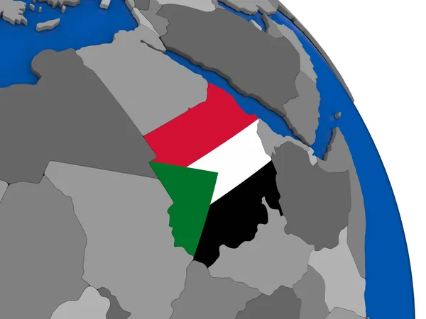 Судан и его флаг на планете — стоковое фото
