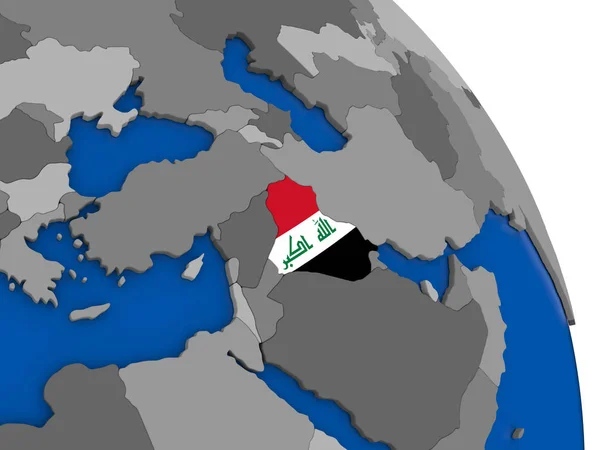Irak och dess flagga på Globen — Stockfoto