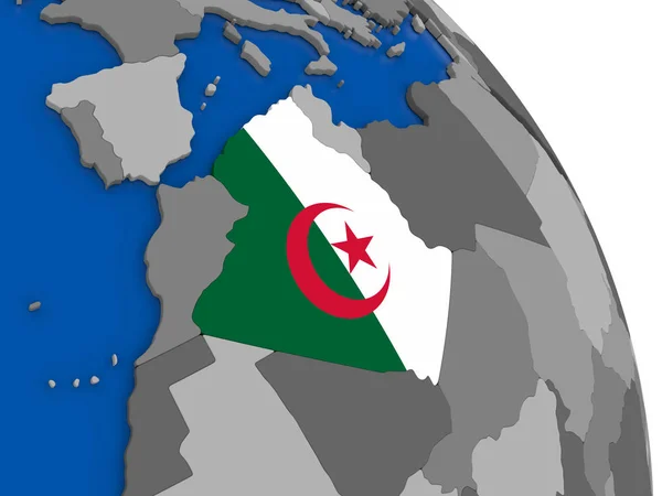 アルジェリア、地球にその旗 — ストック写真