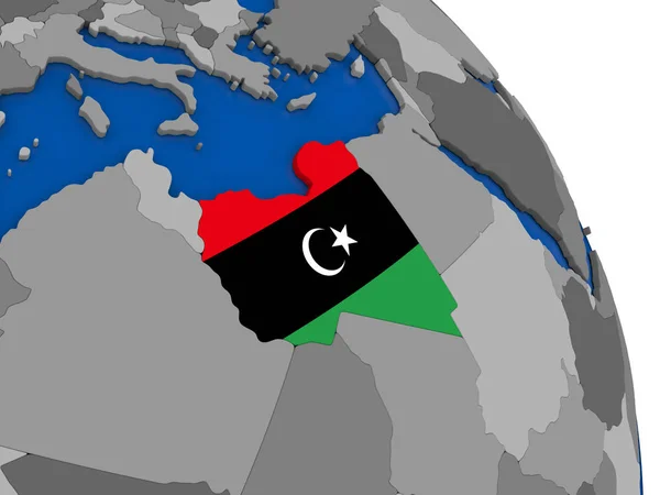 リビアと地球にその旗 — ストック写真