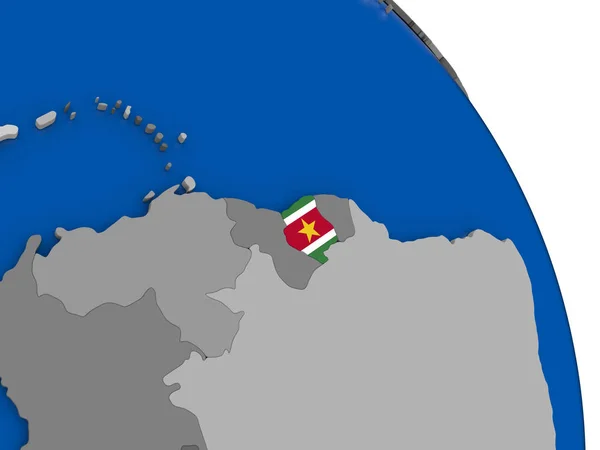 Surinam i swoją flagę na całym świecie — Zdjęcie stockowe