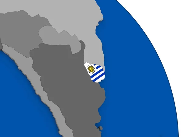 Уругвай і його прапор по всьому світу — стокове фото