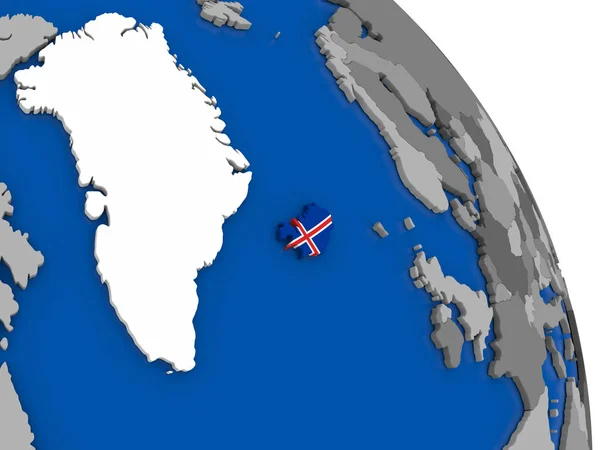 Την Ισλανδία και τη σημαία του πλανήτη — Φωτογραφία Αρχείου
