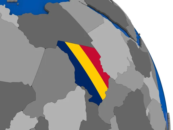 Чад и его флаг на планете — стоковое фото