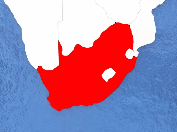 Südafrika auf dem Globus — Stockfoto