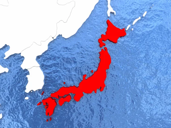 Japan på jordglob — Stockfoto