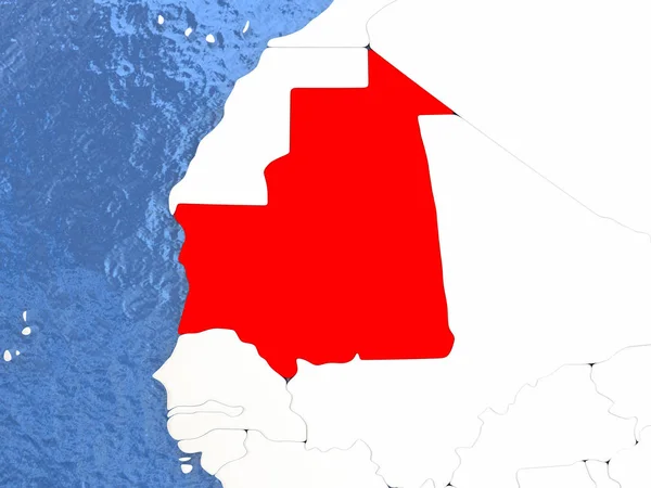 Mauritanie sur le globe — Photo