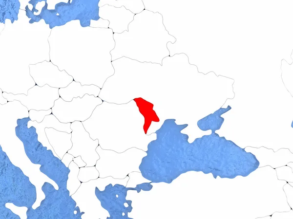 Moldova sul globo — Foto Stock