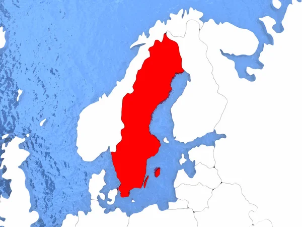 Dünya üzerinde İsveç — Stok fotoğraf