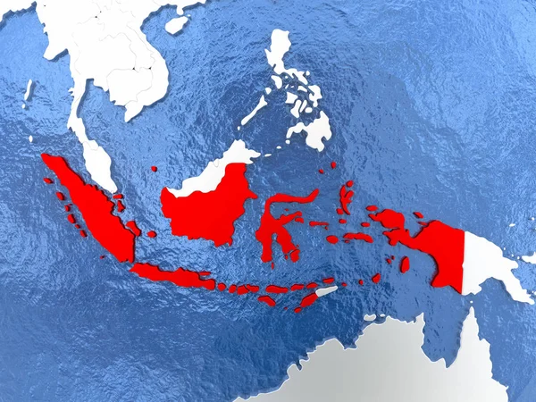 Indonesia sul globo — Foto Stock