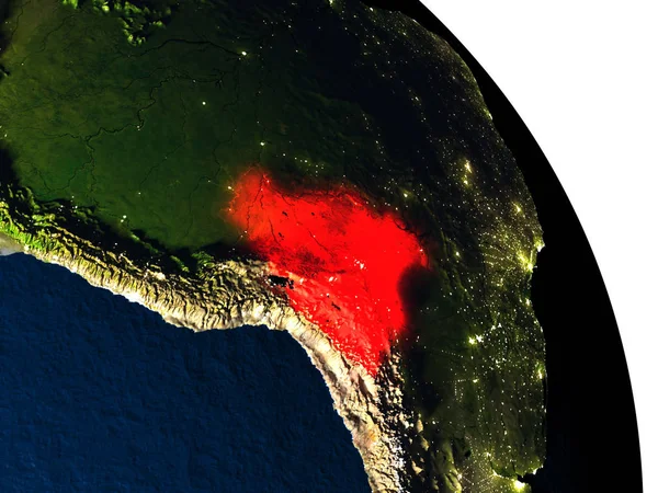 Bolivia vanuit de ruimte — Stockfoto