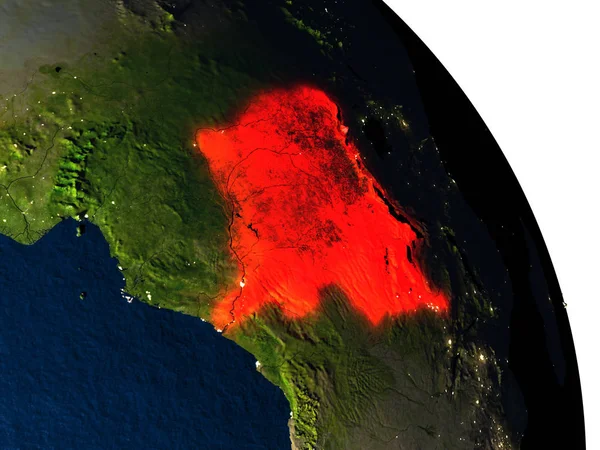 Konžská demokratická republika z vesmíru — Stock fotografie