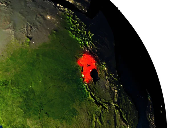 Uganda z kosmosu — Zdjęcie stockowe