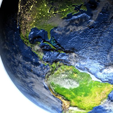 Orta Amerika dünyada - görünür okyanus tabanı