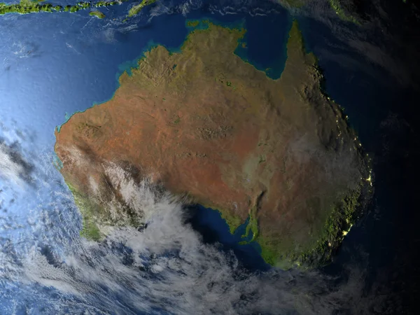 Australie la nuit sur la planète Terre — Photo
