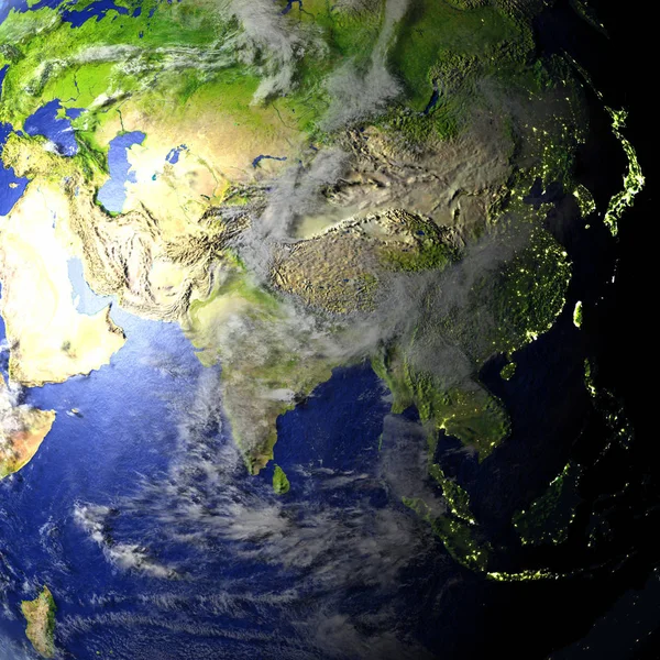 Asia sul modello realistico della Terra — Foto Stock