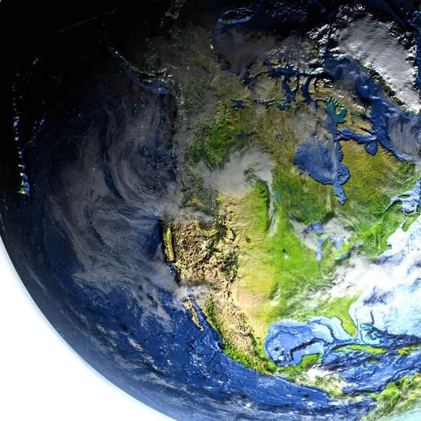 Ameryce Północnej na ziemi - dno oceanu widoczne — Zdjęcie stockowe