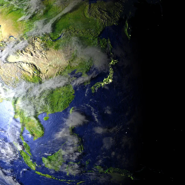 Австралазия на реалистичной модели Земли — стоковое фото