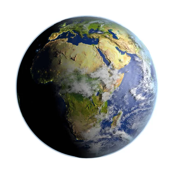 Africa sulla Terra isolata su bianco — Foto Stock