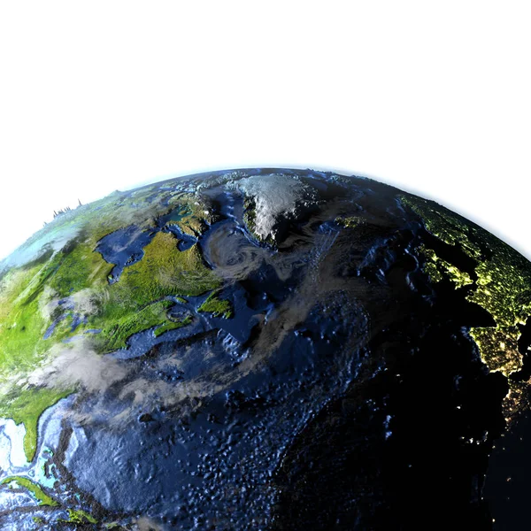 Nordatlantik auf der Erde - sichtbarer Meeresboden — Stockfoto
