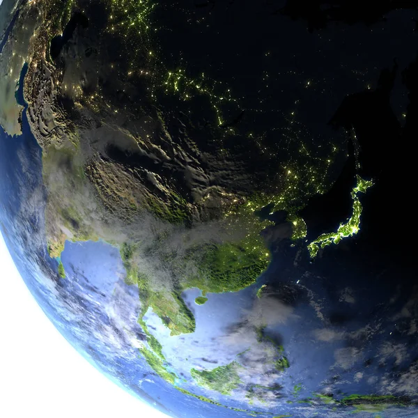 Azja Wschodnia na planecie Ziemia — Zdjęcie stockowe