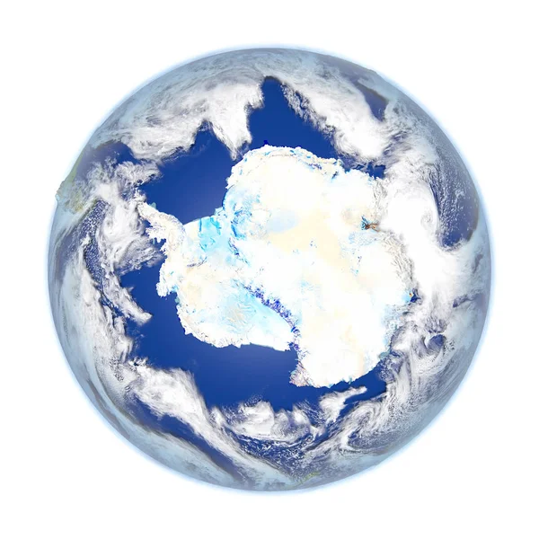 Antractico na Terra isolado em branco — Fotografia de Stock
