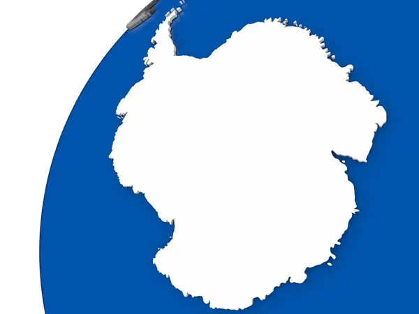 Antarctique avec drapeau sur le globe politique — Photo