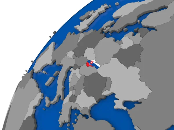 Словаччина з прапором на політичні глобус — стокове фото