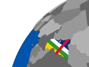 Orta Afrika siyasi dünya üzerinde bayrak ile