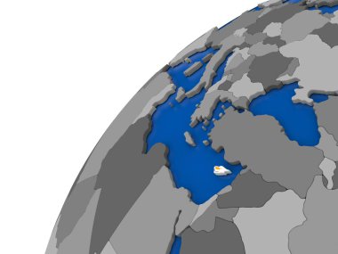 Kıbrıs siyasi dünya üzerinde bayrak ile