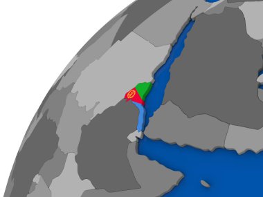 Eritre siyasi dünya üzerinde bayrak ile