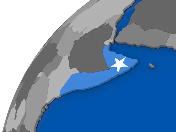 Szomália zászló a politikai földgömb — Stock Fotó