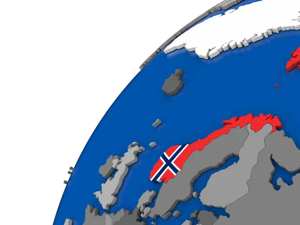 노르웨이 정치 세계에 플래그 — 스톡 사진