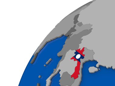 Laos bayrağı siyasi dünya üzerinde